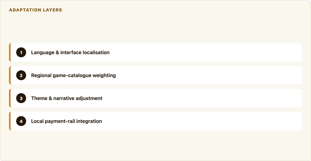 Diagram: key factors covered in How Online Casinos Adapt Their Game Selection to Different Regional Markets